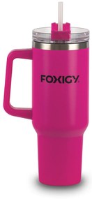 Foxigy Termohrnček do auta so slamkou 1200 ml Fuchsia