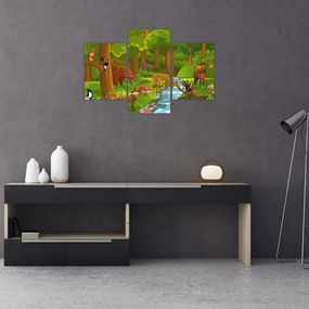 Detský obraz so zvieratkami (90x60 cm)