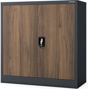 Skrinka na dokumenty, nízka, antracitová/orechová, 900x930x400 mm: BEATA Eco Design