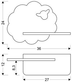 Candellux SHEEP Nástenné svietidlo 5W LED 4000K IQ KIDS BLACK 21-84828