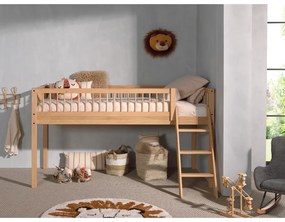 Vyvýšená detská posteľ z dubového dreva v prírodnej farbe 90x200 cm Forrest – Vipack