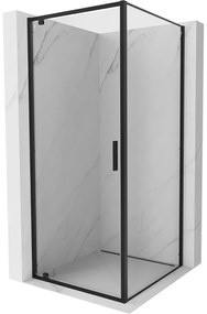Mexen Exo, sprchovací kút s krídlovými dverami 95 x 95 cm, 6mm číre sklo, čierny profil, 8181-095-095-70-00