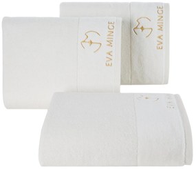 BAVLNENÝ UTERÁK EVA MINGE GAJA 70X140 CM KRÉMOVÁ