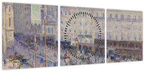 Obraz - Camille Pissarro, The Place du Havre, reprodukcia (s hodinami) (90x30 cm)