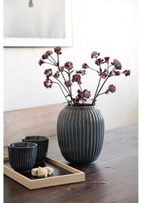 Antracitovosivá kameninová váza Kähler Design Hammershoi, výška 20 cm