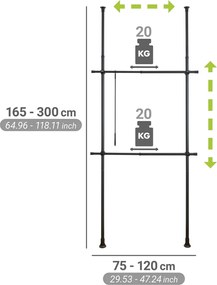 Wenko Teleskopické vešiaky Herkules Basic, čierna