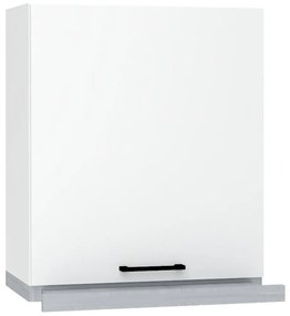 Kuchynská skrinka Max W60/68 Slim Pl so strieborným digestorom biela