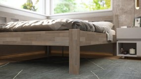 Rohová posteľ so zástenou vľavo Tema L 180x200 cm, šedý buk