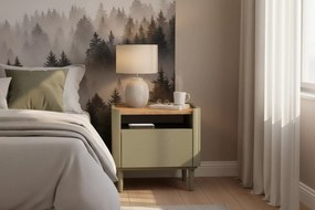 Nočný stolík Elivo 50 cm na nožičkách - eukalyptus / dub baltic dune