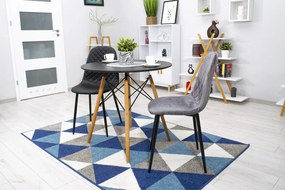 AKCE Tmavo sivá zamatová stolička ASTI s čiernymi nohami II. akosť