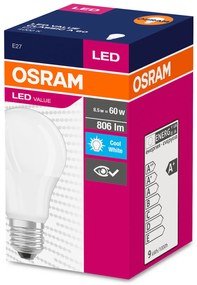 OSRAM LED žiarovka VALUE, E27, A60, 8,5W, 806lm, 4000K, neutrálna biela