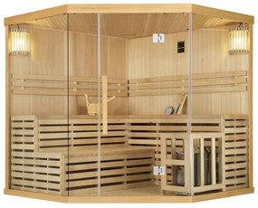 Juskys Tradičná saunová kabína / fínska sauna Espoo200 Premium - 200 x 200 cm 8 kW
