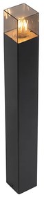 Stojaca vonkajšia lampa čierna 70 cm IP44 s dymovým sklom - Denmark