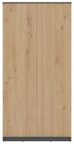 Šatníková skriňa Musecalo 3 (antracit + dub artisan). Akcia -21%. Vlastná spoľahlivá doprava až k Vám domov. 1132738