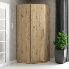 Rohová šatníková skriňa MARO 94x213 cm dub artisan