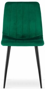 Set 2 kresiel LAVA - tmavozelený zamat / čierne nohy