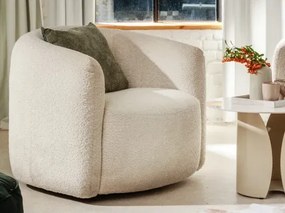 Otočné kreslo Alken, krémovo-béžová látka%