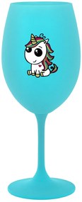 DUHOVÝ JEDNOROŽEC - tyrkysový pohár na víno 350 ml