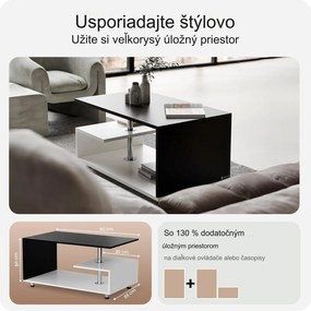 InternetovaZahrada Konferenčný stolík Orlando 95x55x50 cm - biela/čierna
