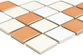 Keramická mozaika BM 600 biela/béžová/hnedá 30,2 x 33 cm