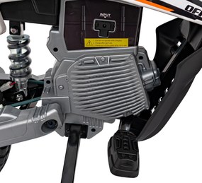 Ramiz PANTONE 361C Detská motorka na batérie oranžová + audio panel + pomalý štart + EVA kolesá