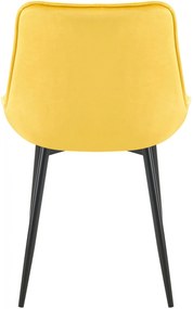 Jedálenská stolička Wallace - zamat - Žltá