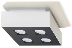 Stropné svietidlo Mono 4, 1x biele/čierne kovové tienidlo