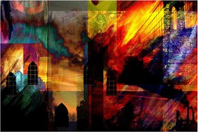 Obraz - Farebná abstrakcia mesta (90x60 cm)