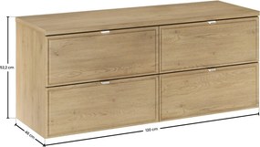 Závesná skrinka pod umývadlo Terra s doskou 120 cm dub cremona