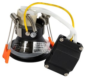 Sada 6 čiernych zabudovaných bodových svetiel GU10 35 mm IP44 - Dept