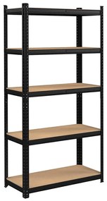 Regál CONOR 180x90x30 cm čierny