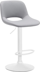 Barová stolička Camden - koženka, biely rám - Sivá