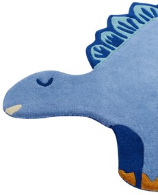 Vlnený detský koberec v tvare dinosaura 100 x 160 cm modrý TREX Beliani