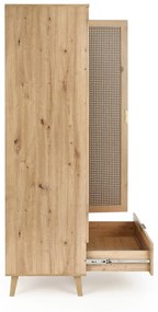 Šatní skříň Borneo K 80 cm dub artisan/černá
