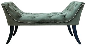 Kondela Dizajnová lavica, olivovozelená Velvet látka/kaučukové drevo, HEMY