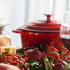 Liatinový hrniec smaltovaný červený ø 24 cm - Jupiter Lunasol - 601291