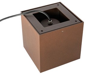 Priemyselné záhradné reflektorové svetlo hrdzavohnedé štvorcové IP65 AR111 - Lennard