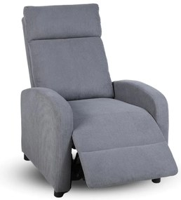 Relaxačné polohovacie TV kreslo SOFI — menčester, sivá