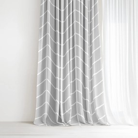 Goldea bavlnený záves - biely cikcak na sivom 180x150 cm