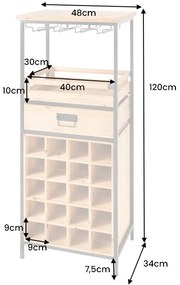 Regál na víno Nikolas 120 cm borovica