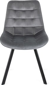 PROXIMA.store - Čalúnená jedálenska stolička RICK FARBA: sivá, MATERIÁL: zamat