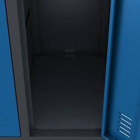 Sociálna BHP šatníková skriňa s 10 dverami BARTEK 1360 x 1720 x 450 mm, antracitovo-modrá
