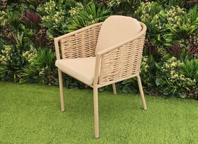 Hliníková ratanová stolička LEVARD svetlohnedá