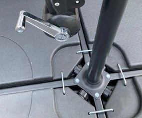 Záhradný slnečník Hook pr. 3m sivý + závažie