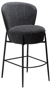 ORBIT ČALÚNENÁ BAROVÁ STOLIČKA black bouclé/black