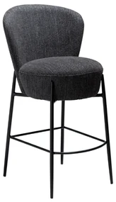 ORBIT ČALÚNENÁ BAROVÁ STOLIČKA black bouclé/black