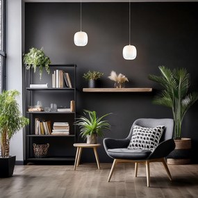 Závesné svietidlo Vaso, 1x biele sklenené tienidlo, (fi 15cm), w