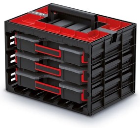 Skrinka s 3 prepážkovými organizérmi 41,5 × 29 × 29 cm, čierna
