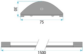 Toolight Toolight, JNH056-42N, lineárne LED svietidlo 150 cm, 42 W, 4000 K, čierna, OSW-56252