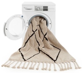 Lorena Canals, Ručne tkaný kusový koberec Bereber Beige, 140x200, béžová, obývacia izba